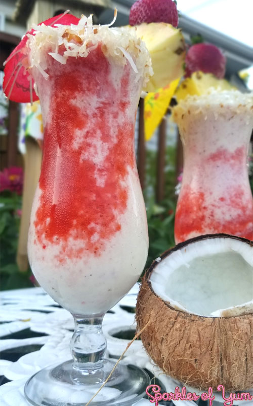 Step up your pina colada game with this Lava Colada Boozy Shake recipe. A twist on the famous Lava Flow from Hawaii, transformed into a milkshake!
