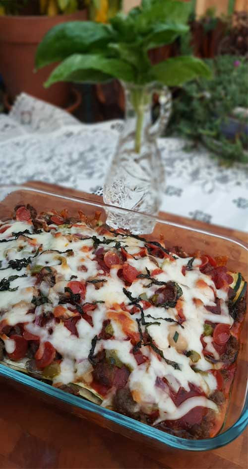 Zucchini. Pizza. Lasagna. 3 Things that go perfect together. This was so good we look forward to making it a regular at our house!