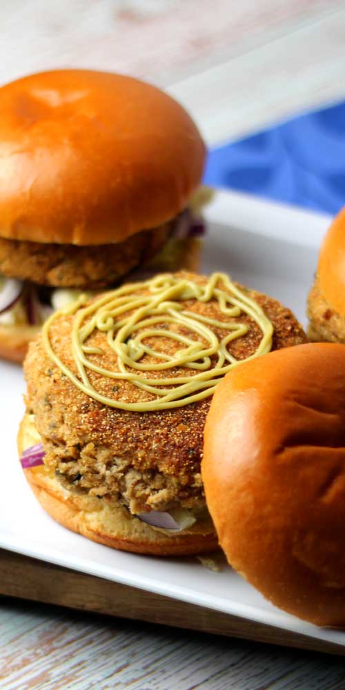 These Salmon Patties with Wasabi Aioli rock! They taste incredible. You can make them in less than 20 minutes. And they’re healthy!