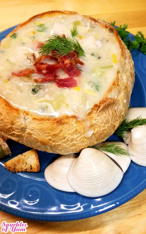 This is one wicked good New England Clam Chowder. It is bursting with comfort and flavor! In honor of National Clam Chowder Day on Feb. 25, this delicious dish and clam-tastic recipe will make you shout loudah for chowdah!