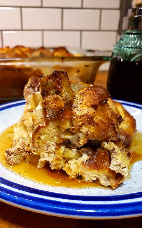 Perfect for a fall breakfast or a busy holiday morning. This Caramel Apple French Toast Casserole comes in handy when you have overnight guests, because you can easily toss it together the night before and feed a hungry crowd in no time.