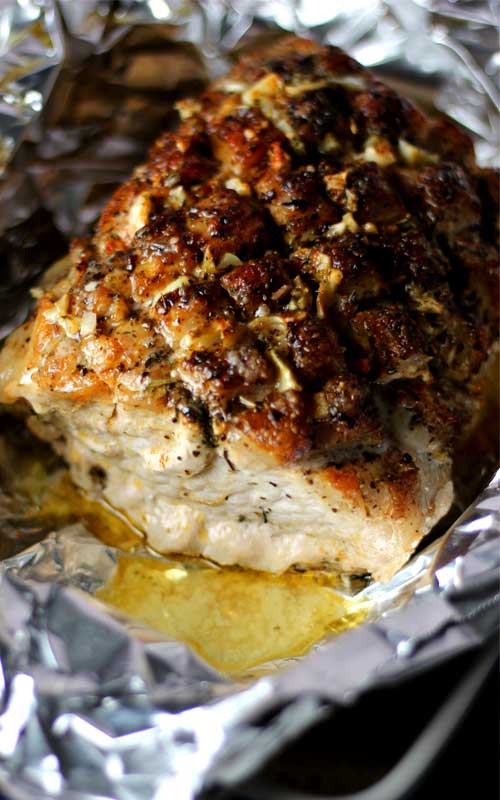 Roasted to tender perfection, this easy Garlic Butter Pork Loin Roast recipe is bursting with garlic butter flavor!